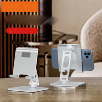 Support de tablette en aluminium entièrement pliable avec logo personnalisé, antidérapant, pour bureau, cadeaux, accessoires, avec faible MOQ