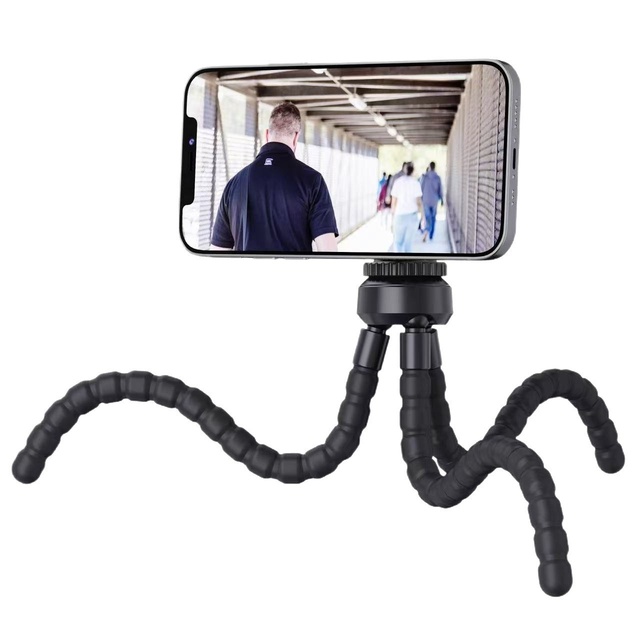 Magnetic Anti-Shake Phone Holder Adjustable Height for Action Camera Car Live Streaming Portable Foldable Silicone Tripod Bed
