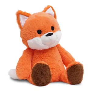 Heatable cartoon animal stuffed fox doll toy microwavable plush fox Warm heating pad unscented microwavable plush fox toy to kid