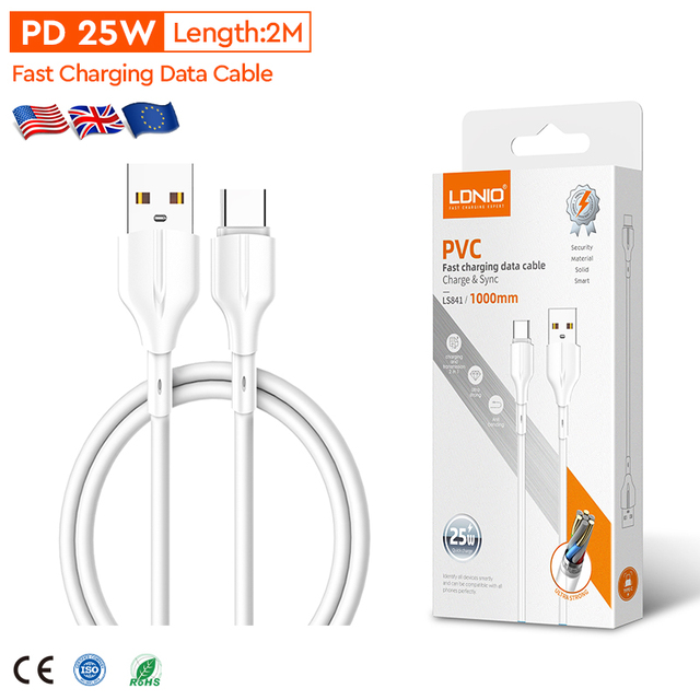 LDNIO LS841 Accesorios Para Celulares Type c Micro Usb Cable Fast Charge Data Cable for Phone Charge Data Usb c for xiaomi