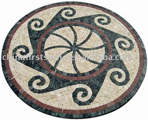 Natural Stone <strong>Round</strong> Mosaic <strong>Table</strong> <strong>Top</strong> Garden Coffee <strong>Table</strong> - Product Image 2