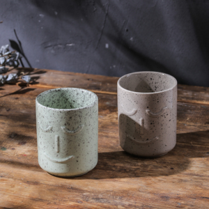 Commercio all'ingrosso stile nordico personalizzato splash ink face design tea milk cup set tazze da caffè in ceramica con motivo a faccina sorridente - Product Image 5