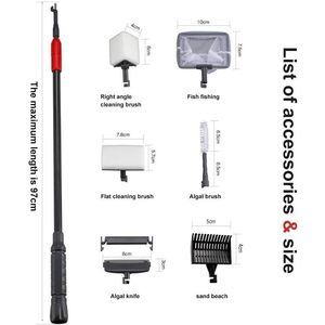 ชุดทำความสะอาดตู้ปลาด้ามจับยาวแบบ6-in-1แผ่นขัดตู้ปลาและกล่องเครื่องมือขูดสาหร่าย - Product Image 5
