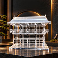 Modèle de sculpture architecturale chinoise traditionnelle en acrylique avec logo personnalisé pour la décoration intérieure