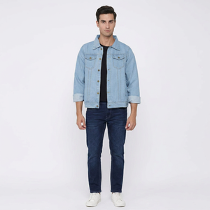 2026 Wholesale New Fashionable Best Selling Customized High Quality <b>Slim</b> <b>Fit</b> Windproof ODM Coated Stand Denim <b>Jacket</b> Men's - Product Image 1