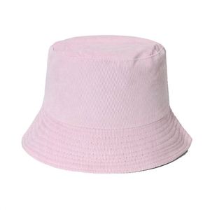Wholesale Autumn Winter New Solid Blank Reversible Corduroy Bucket <b>Hat</b> - Product Image 6