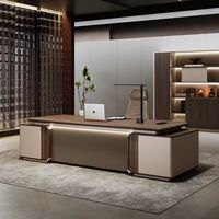 Bureau de direction en bois de luxe, bureau de direction personnalisé pour utilisation en bureau