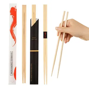 Eco-friendly Disposable Bamboo Chopsticks paper cover Chinese Custom paper wrapped bamboo chopsticks