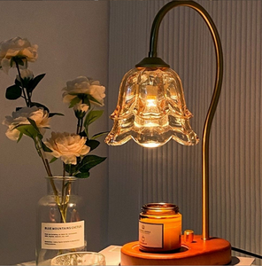 Lampe chauffe-cire en métal couleur noyer - Product Image 5