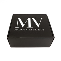Conception noire grande moyenne petite boîte de papier Logo personnalisé boîte en carton de couleur noire boîte d'expédition pour vêtements