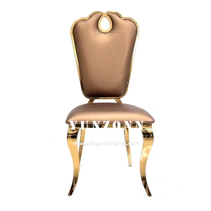 Mobilier royal chaises de <span class=keywords><strong>salle</strong></span> de banquet de mariage en métal chaise de banquet en or pour réception de mariage contemporaine - Product Image 4