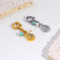 POWELL Pendentifs Vintage en Acier Inoxydable pour Femme, Breloques Océaniques Plaqué Or 18K, Perle, Cristal, Coquillage, Soleil, pour la Fabrication de Bijoux