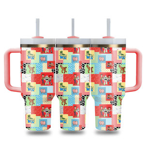 Bulk Wholesale Luxury Brand Cartoon Tumbler Vacuum <b>Flask</b> Straw Water Bottle 40OZ Toy Character Print Thermal Cup - Product Image 5