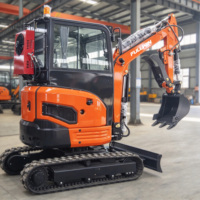 Excavator Crawler Fullwin 3 Ton 11.8kW Mini Digger 0.025m3 Bucket Alat Berat Konstruksi Pemindahan Tanah Kehutanan