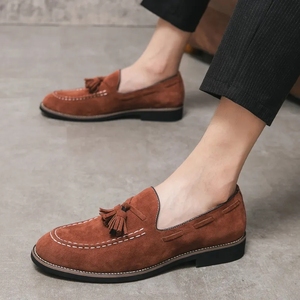 Mocasines con borlas personalizados para hombre, talla 38-47, zapatos de vestir de cuero manuales transpirables informales con borlas, zapatos de vestir - Product Image 3
