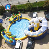 Parc aquatique gonflable sur mesure à prix d'usine avec piscine, nouveau design, parc aquatique gonflable terrestre pour jeux de toboggans aquatiques