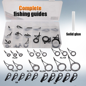 Complete Fishing Rod Guides Kit With Solid Glue For Saltwater Freshwater Fishing Tackle Accessories Stainless Steel <b>Ceramic</b> - Product Image 1