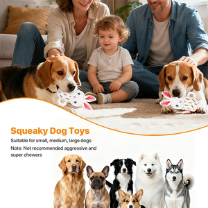 Jouet en peluche personnalisé pour chien avec couineur, en forme de lapin, jouets interactifs à mâcher pour chiots et chiens, cadeaux de Pâques, entraînement et réduction de l'ennui - Product Image 3