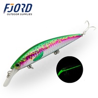 FJORD Nouveau Design Personnalisé 110mm 37g Leurre Lumineux Imprimé en 3D Corps de Leurre Minnow Coulant Lourd pour Eau Salée