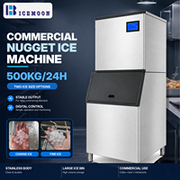 Machine à glace commerciale de 500 kg avec bac de stockage standard pour la préparation de la restauration, le refroidissement des aliments et la production de glace granulaire