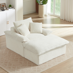 Sofá Seccional Moderno Ecológico de Cartón con Rollo de Almacenamiento al Vacío, Sofá de Terciopelo Acanalado Grueso de Gran Tamaño, sin Marco y Expandible - Product Image 3