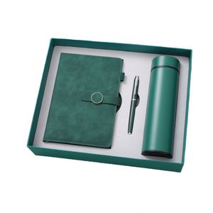 Carnet de notes en cuir PU gris promotionnel en gros pour cadeaux, journal personnalisé, ensemble cadeau avec tasse thermos et bouteille d'eau - Product Image 4