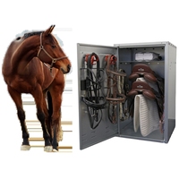Boîte de rangement portable en métal pour équipement équestre et selle