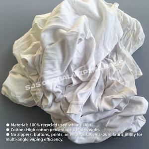 Chiffons en coton absorbants pour l'eau et l'huile, chiffons de nettoyage industriels, chiffons blancs en tissu de T-shirt pour le nettoyage - Product Image 4