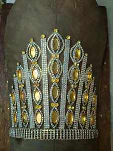 Light <strong>Blue</strong> Crystal Rhinestone Queen Crown Pageant Crown <strong>Tiara</strong> - Product Image 5