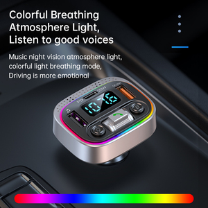 BT 5.1 Lecteur MP3 de voiture avec 5V 2 USB Transmetteur FM sans fil mains libres Chargeur PD20W-Lecteur de musique noir pour véhicules - Product Image 6
