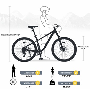 Bicicleta de Montaña ZUKKA con Cuadro de Acero, 8 Velocidades, Ruedas de 27.5 Pulgadas y <span class=keywords><strong>Frenos</strong></span> de Disco para Adultos - Product Image 4