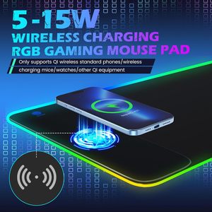 Grand tapis de souris LED blanc sans fil imprimé personnalisé tapis de bureau d'ordinateur pour cadeaux tissu Oem tapis de souris de jeu antidérapant - Product Image 5