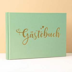 2025 -2026 Gold-Stamped Linen Wedding Notebook Guest & Birthday Party Message Book Stickers Beauty Gifts Wholesale - Product Image 4