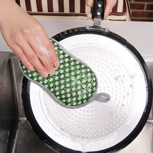 Suministros de cocina resistentes de 17*9*1,5 cm, estropajos, esponjas de limpieza de cocina en forma de 8, esponja depuradora para lavar platos de cocina