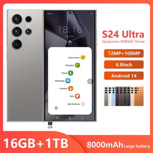 Bán Buôn Nhà Máy Mới S24 Siêu Android 14 108MP Phía Sau Máy Ảnh Phía Sau Bốn Máy Ảnh 16GB + 1Tb Chạy Bộ Nhớ Dual Sim Thẻ 5G - Product Image 3