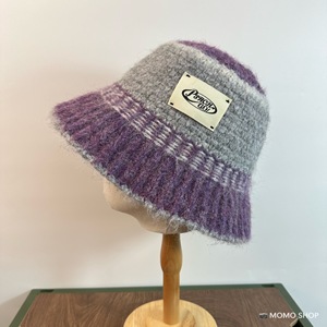 Korean Style Knitted Bucket <b>Hat</b> Black Beige Coffee Red <b>Purple</b> Warm Autumn Winter Unisex Fisherman <b>Hat</b> Shade Spring Fall - Product Image 2