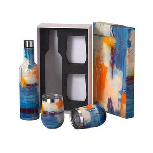 Promotional Gift Vacuum <b>Flask</b> 750ml Wine <b>Bottle</b> and 12oz Wine Tumbler Cups Stainless Steel Wine <b>Bottle</b> Set With Gift Box - Product Image 2