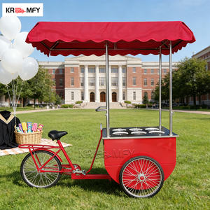 Chariot de vente ambulante de crème glacée avec vitrine réfrigérée, remorquable, pour restauration rapide, avec construction métallique résistante à la rouille - Product Image 3