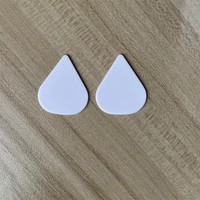 Plectres de guitare Delrin personnalisés en forme pointue, blancs, 1,0 mm/1,2 mm, Derlin 26x30 mm, surface mate, impression UV