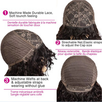 Perruques Bob en cheveux humains Remy indiens vierges 100% fabriquées à la machine, texture bouclée transparente, bonnet à 4 peignes, pré-épilées, pré-décolorées, toutes incluses