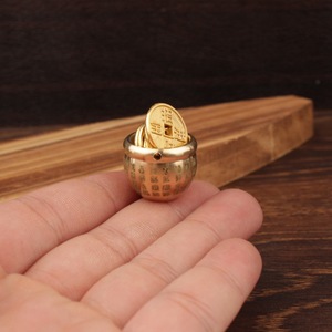 Llavero de latón con diseño de cien bendiciones, calabaza y monedas, colgante para llaves de coche, estilo chino, regalo unisex - Product Image 3