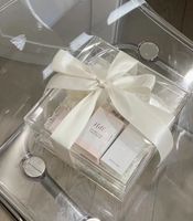 Boîte cadeau carrée en acrylique avec couvercle, personnalisable, transparente et colorée, pour demoiselles d'honneur, idéale pour le Nouvel An, boîte de présentation