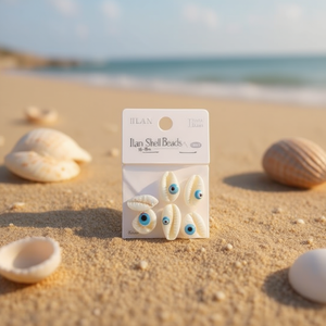 Perline di conchiglia Ilan 16-18 mm con occhio blu per la creazione di gioielli fai da te, 6 pezzi - Product Image 2