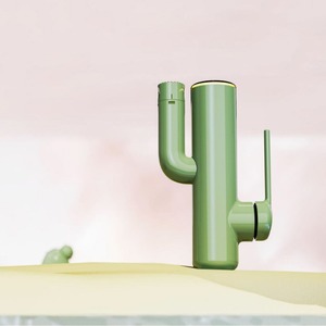 Grifo mezclador digital moderno de latón para lavabo, de un solo orificio, montado en cubierta, giratorio, verde, para baño - Product Image 3