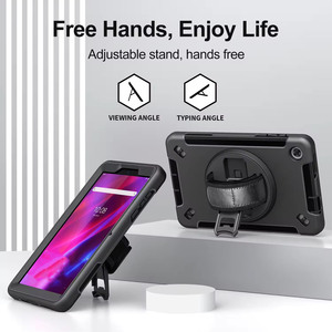 Étui <span class=keywords><strong>pour</strong></span> <span class=keywords><strong>tablette</strong></span> <span class=keywords><strong>Lenovo</strong></span> K10 2021 <span class=keywords><strong>TB</strong></span>-<span class=keywords><strong>X606F</strong></span>/606X/X6C6F/X6C6X/X6C6NBF avec béquille rotative à 360° et sangle de main et d'épaule - Product Image 4