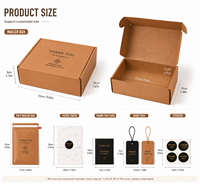Kit d'emballage d'expédition pour e-commerce : Boîte d'expédition en carton ondulé Kraft, Enveloppe à bulles, Papier de soie, Carte de remerciement, Étiquettes volantes, Autocollants