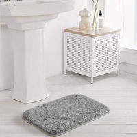 Tapis de salle de bains antidérapant tapis de bain absorbant l'eau en microfibre douce Shaggy tapis de salle de bains lavable en Machine tapis de bain pour salle de bains