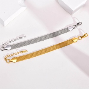 10mm Width Personalized Chunky Strap <b>Bangles</b> Stainless Steel Braided Net Shape Bracelet Jewelry <b>Set</b> - Product Image 4