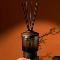 Diffuseur d'arômes personnalisé avec logo, 150 ml, rayé, décoration d'intérieur, flacon noir de luxe, diffuseur d'huile aromatique, ensemble de diffuseur de roseaux, désodorisant d'air