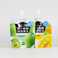 Emballage de recharge liquide en plastique découpé sur mesure pour boisson au jus de gelée imprimé personnalisé, sachet debout, sachet à bec verseur